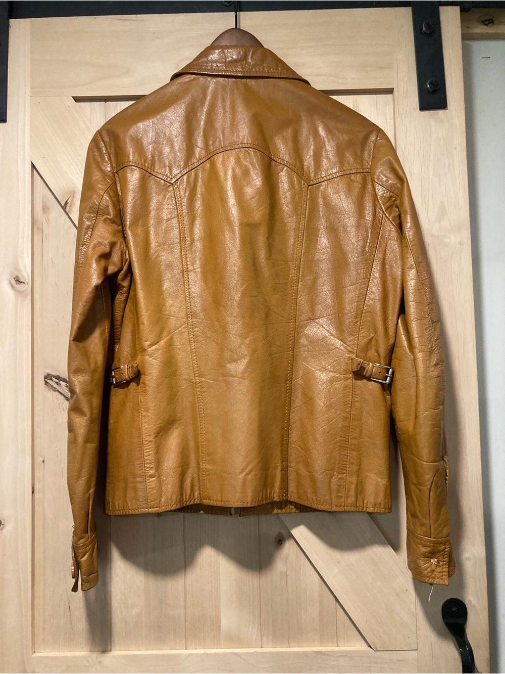El Toro Bravo Vintage Tan Leather Jacket 40 Men’s  Woven Detail Disco Era 70/80s - Picture 2 of 16